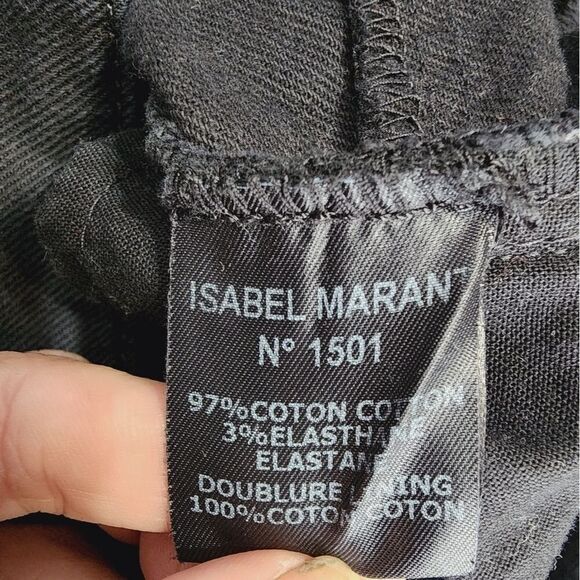 Isabel Marant Patchwork Raw Frayed Jeans Black 2 - Picture 5 of 6